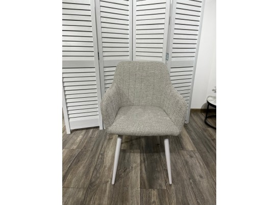 Стул BRANDY WZ2042-19 галечный серый фактурный велюр/ белый каркас в Каменске-Уральском