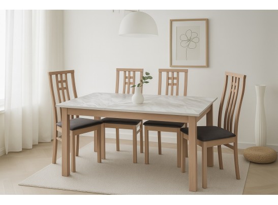 Стол TME-6931 MBH SWEDEN белый мрамор / MILKY WHITE M-City в Каменске-Уральском