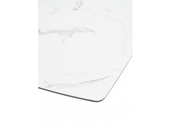 Стол ACUTO2 170 MATTE STATUARIO Белый мрамор матовый, керамика/ черный каркас в Каменске-Уральском