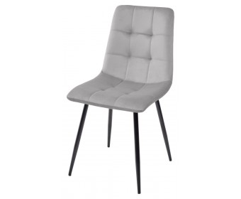 Стул BARI UF910-02 LIGHT GREY, велюр / черный каркас 