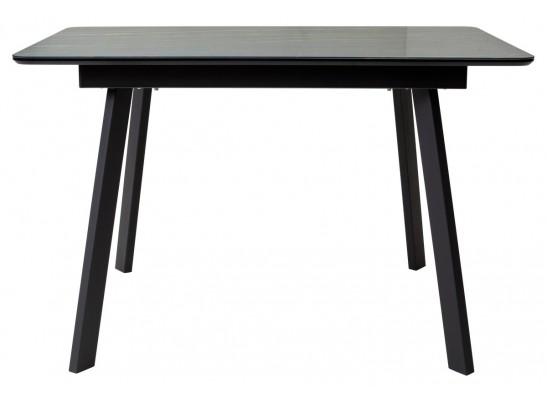 Стол АРУБА 140 нераздвижной МОНБЛАН, стекло/ ЧЕРНЫЙ каркас в Каменске-Уральском