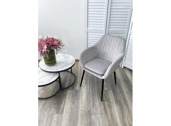 Стул ALABAMA BLUVEL-03 LIGHT GREY, велюр / черный каркас в Каменске-Уральском