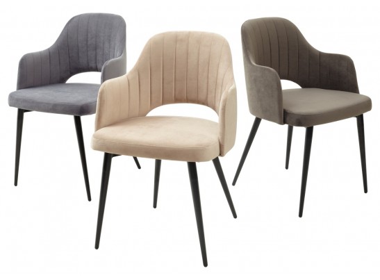 Стул FANTINE-LA ГРАФИТ #14, велюр / черный каркас в Каменске-Уральском