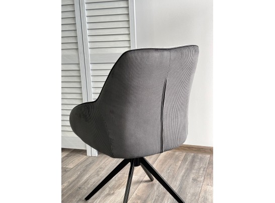 Стул TORNADO 360 град. Серый Brego-07, ткань/ темно-серый Modern-454, велюр/ черный каркас, DISAUR в Каменске-Уральском