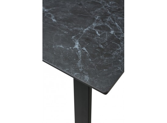 Стол Морис 140 Темно-серый мрамор матовый, керамика / черный каркас в Каменске-Уральском