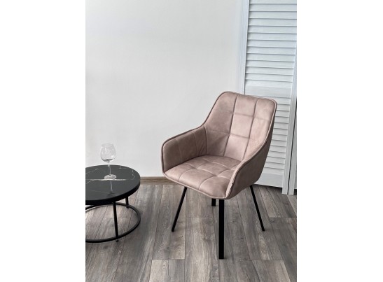 Стул MAVERICK 360 град. поворот. HK007-04 Латте, искусственная замша / черный каркас, в Каменске-Уральском