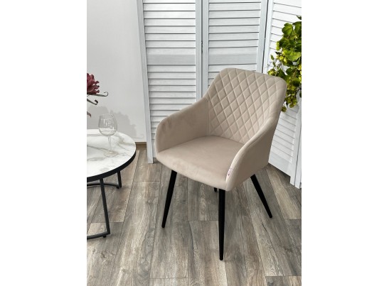 Стул BRANDY 505-7 Капучино, велюр "беспальчиковый" / черный каркас, в Каменске-Уральском