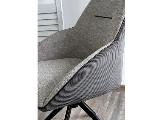 Стул TORNADO 360 град. Серый Brego-07, ткань/ темно-серый Modern-454, велюр/ черный каркас, DISAUR в Каменске-Уральском