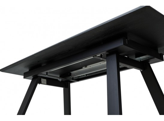 Стол Морис 140 Темно-серый мрамор матовый, керамика / черный каркас в Каменске-Уральском