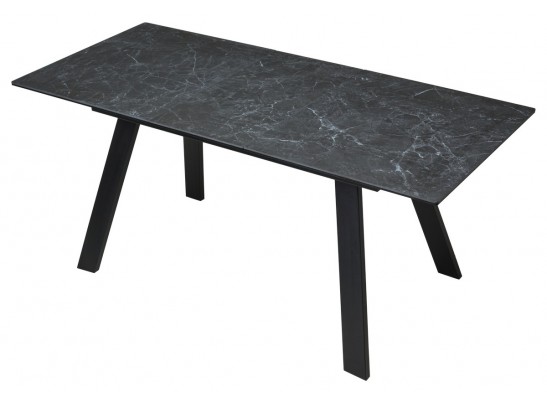 Стол Морис 140 Темно-серый мрамор матовый, керамика / черный каркас в Каменске-Уральском
