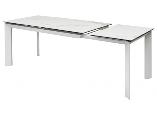 Стол CREMONA 140 MATTE STATUARIO Белый мрамор матовый, керамика/ белый каркас, ®DISAUR в Каменске-Уральском