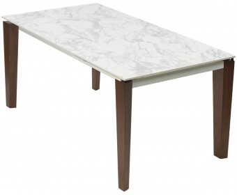 Стол ESMIR 160 MATTE ARABESCATO SOLID CERAMIC/ орех, ®DISAUR