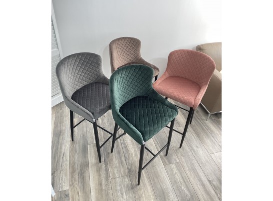 Полубарный стул ARTEMIS BLUVEL-52 PINK (H=65cm), велюр в Каменске-Уральском