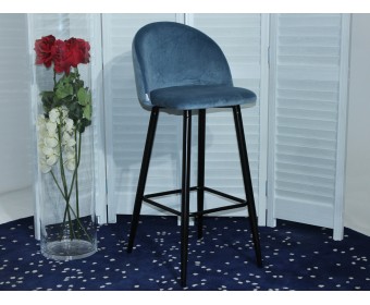 Барный стул MALIBU пудровый синий, велюр G108-56 