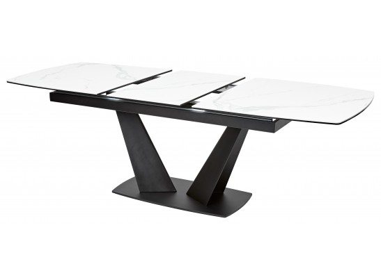 Стол ACUTO2 170 MATTE STATUARIO Белый мрамор матовый, керамика/ черный каркас в Каменске-Уральском