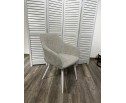 Стул BRANDY WZ2042-19 галечный серый фактурный велюр/ белый каркас в Каменске-Уральском