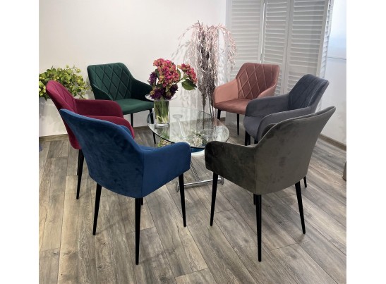 Стул BRANDY-X ЗЕЛЕНЫЙ #19, велюр / черный каркас в Каменске-Уральском