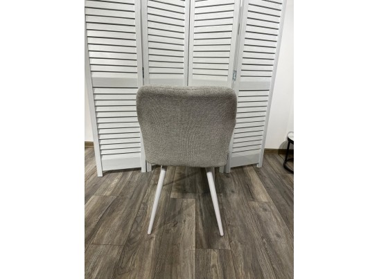 Стул BRANDY WZ2042-19 галечный серый фактурный велюр/ белый каркас в Каменске-Уральском