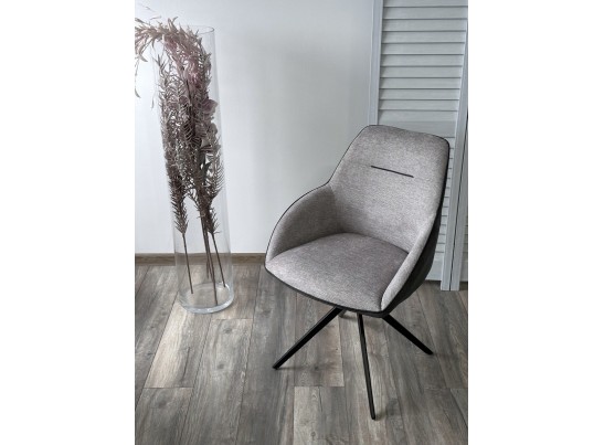 Стул TORNADO 360 град. Серый Brego-07, ткань/ темно-серый Modern-454, велюр/ черный каркас, DISAUR в Каменске-Уральском