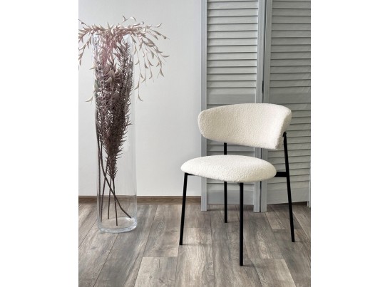 Стул ЛЕОНАРДО Soul 000 Белый, букле / черный каркас в Каменске-Уральском