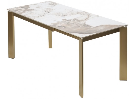 Стол CORNER 120 GLOSS LUXURY PANDORA SOLID CERAMIC / шампань, ®DISAUR