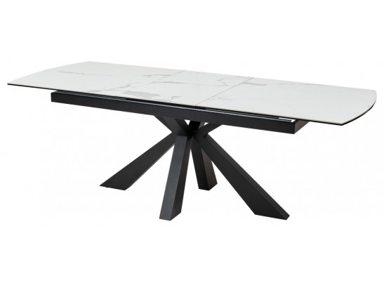 Стол ROVIGO 170 HIGH GLOSS STATUARIO Белый мрамор глянцевый, керамика/ черный каркас в Каменске-Уральском