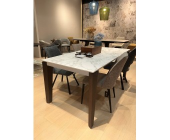 Стол ESMIR 160 MATTE ARABESCATO SOLID CERAMIC/ орех, ®DISAUR