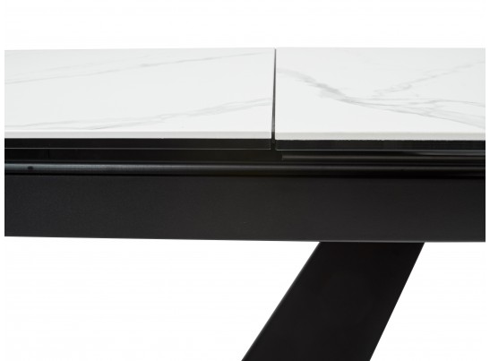 Стол ACUTO2 170 MATTE STATUARIO Белый мрамор матовый, керамика/ черный каркас в Каменске-Уральском