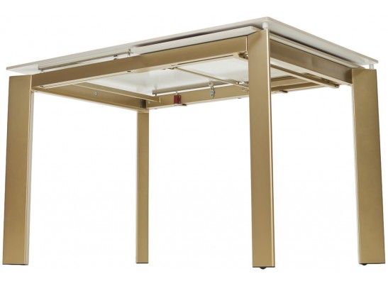 Стол CORNER 120 GLOSS LUXURY PANDORA SOLID CERAMIC / шампань, ®DISAUR