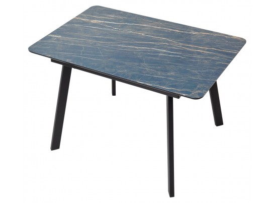 Стол АРУБА 140 нераздвижной МОНБЛАН, стекло/ ЧЕРНЫЙ каркас в Каменске-Уральском