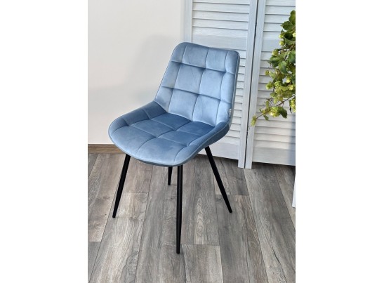 Стул MIAMI G062-43 пудровый голубой, велюр/ черный каркас в Каменске-Уральском