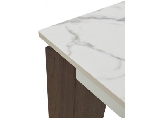 Стол ESMIR 160 MATTE ARABESCATO SOLID CERAMIC/ орех, ®DISAUR