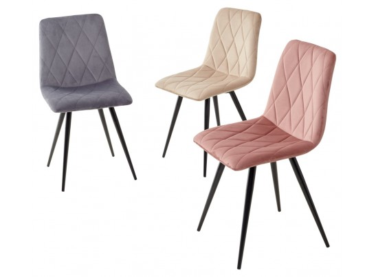 Стул CHILLI-X РОЗОВЫЙ #15, велюр / черный каркас в Каменске-Уральском