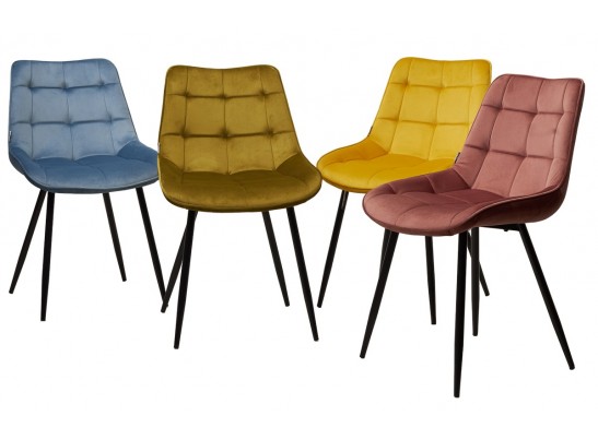 Стул MIAMI G062-43 пудровый голубой, велюр/ черный каркас в Каменске-Уральском