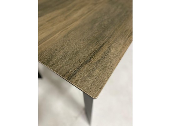 Стол CREMONA 160 KL-61 под дерево, итальянская керамика/ черный каркас в Каменске-Уральском