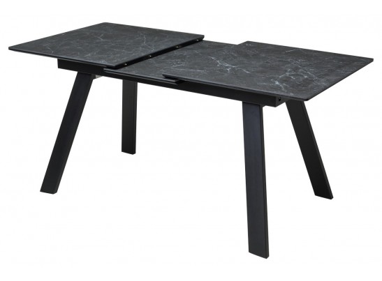 Стол Морис 140 Темно-серый мрамор матовый, керамика / черный каркас в Каменске-Уральском