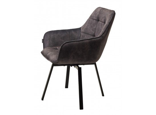 Стул MAVERICK 360 град.поворот. UF912-07B античный тем-серый, велюр без "пальчиковый"/черный ®DISAUR в Каменске-Уральском