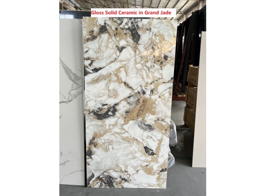 Стол ACERRA NEW 160 GLOSS GRAND JADE SOLID CERAMIC/ каркас цвета шампань, ®DISAUR в Каменске-Уральском