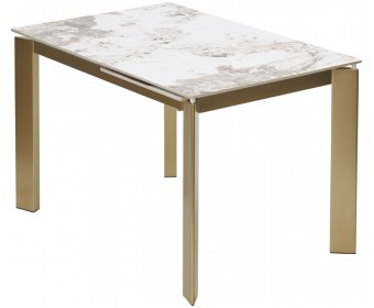 Стол CORNER 120 GLOSS LUXURY PANDORA SOLID CERAMIC / шампань, ®DISAUR