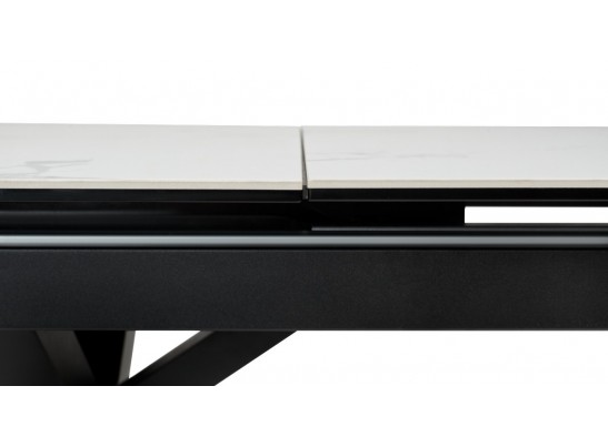 Стол ROVIGO 170 HIGH GLOSS STATUARIO Белый мрамор глянцевый, керамика/ черный каркас в Каменске-Уральском