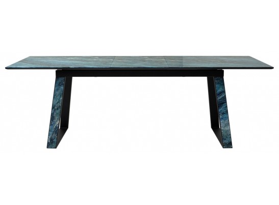 Стол Франк 200 АКВАМАРИН, стекло / АКВАМАРИН-ЧЕРНЫЙ в Каменске-Уральском