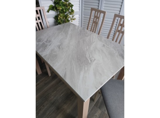 Стол TME-6931 MBH SWEDEN белый мрамор / MILKY WHITE M-City в Каменске-Уральском