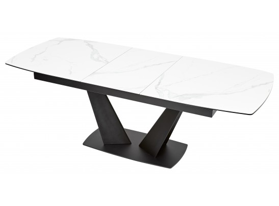 Стол ACUTO2 170 MATTE STATUARIO Белый мрамор матовый, керамика/ черный каркас в Каменске-Уральском