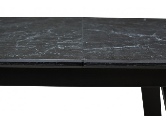 Стол Морис 140 Темно-серый мрамор матовый, керамика / черный каркас в Каменске-Уральском