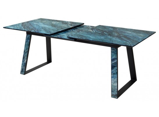 Стол Франк 200 АКВАМАРИН, стекло / АКВАМАРИН-ЧЕРНЫЙ в Каменске-Уральском