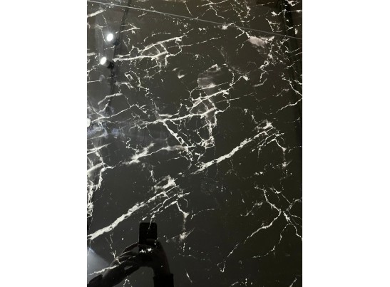 Стол АРУБА 140 ЧЕРНЫЙ МРАМОР, стекло / черный каркас в Каменске-Уральском