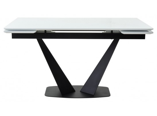 Стол Ниагара 160 Белый, стекло / черный каркас БЕЗ НДС в Каменске-Уральском