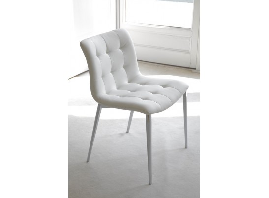 Стул KUGA 40.38 (G093 хром/ TR505 белый, экокожа) в Каменске-Уральском