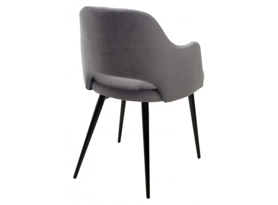 Стул FANTINE-LA СЕРЫЙ #27, велюр / черный каркас в Каменске-Уральском