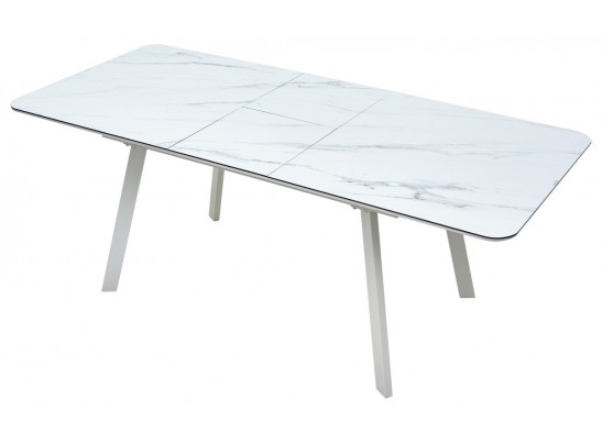 Стол ARUBA 140 GREY-WHITE/ WHITE глазурованное стекло в Каменске-Уральском